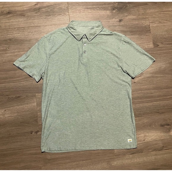 Vuori Strato Tech Polo Shirt Mens Medium Green Performance Stretch Golf Active - Picture 1 of 6